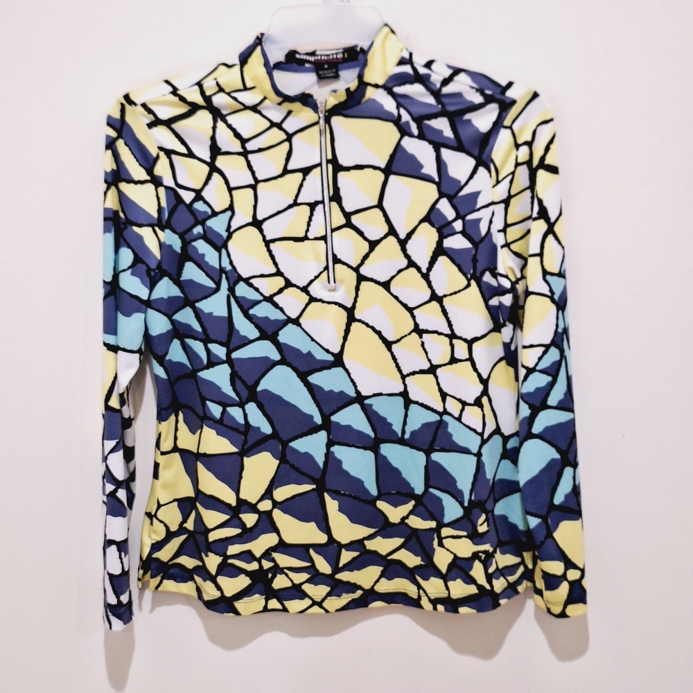 💟🤍Simplicite by Jamie Sadock long sleeve pullover 1/4 zip golf top MEDIUM